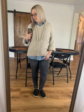 Banana Republic Wool Yak Blend Hooded Sweater Oatmeal L